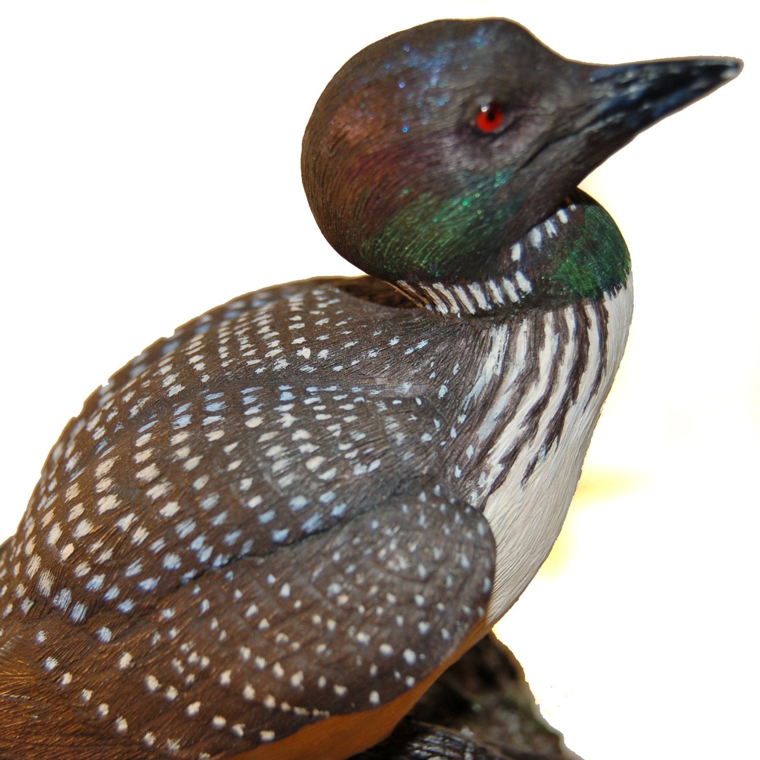 Loon wood carving nature wood art wood sculpture nesting
