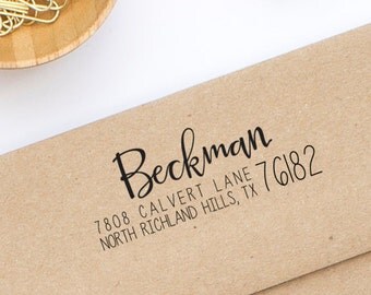 Return Address Stamp for Wedding Invitations, Self-Inking Address Stamp, Personalized Address Stamp - Save the Date Stamp Style No. 121