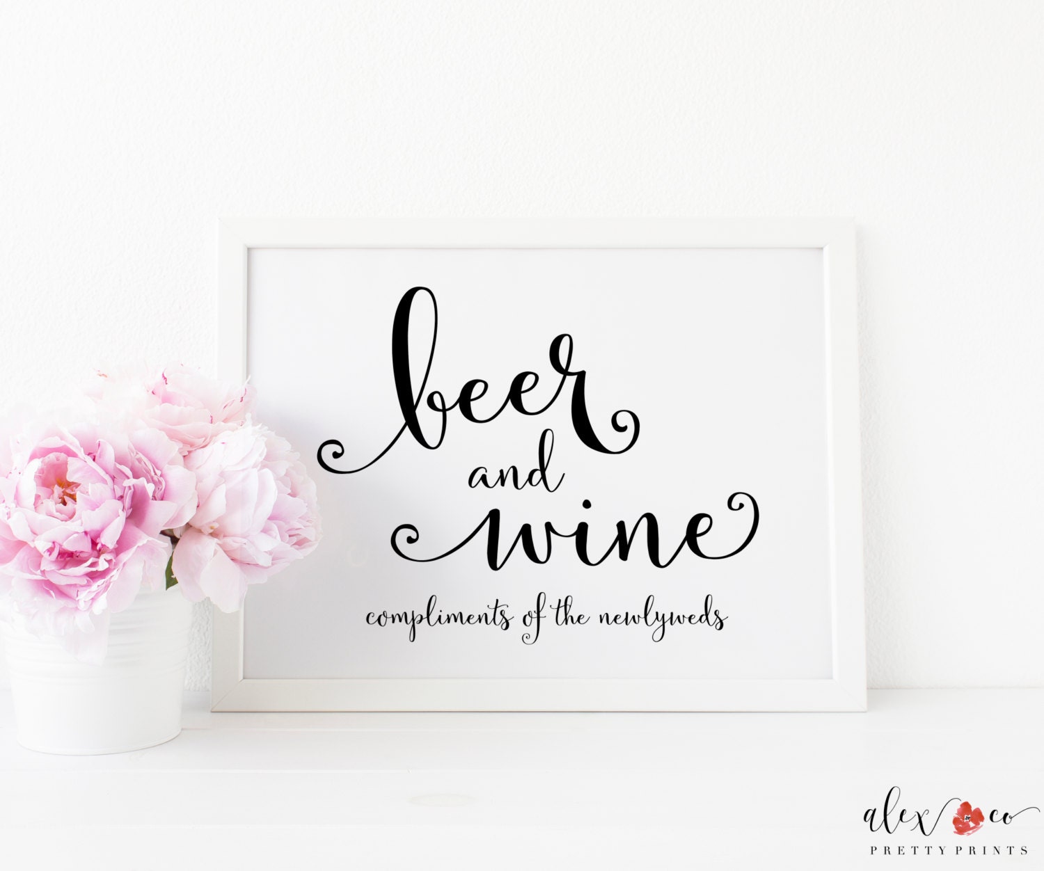 Beer and Wine. Wedding Bar Sign. Wedding Signs. Wedding