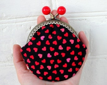 Coin Purse Hearts, Valentine Day coin purse, Girlfriend Gift for her Small Purse Women gift purse, Gift for women coin purse Be my Valentine