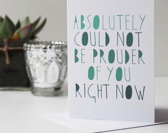 Graduation Card - Well Done Card - I'm Proud of You Card - Exam Congratulations Card - Driving Test Card - New Job Card