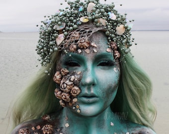 Mermaid headpiece, mermaid crown, mermaid headband, mermaid headdress, pearl headdress, mermaid wedding, mermaid cosplay