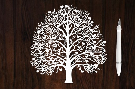 Family Tree Paper Cut Out Custom Gifts Gifts by LagoDosSonhos