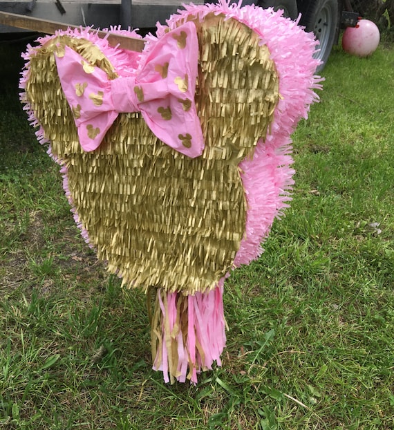 Minnie Mouse Pinata Minnie Gold And Pink Pinata By Mylittlesofy 6670