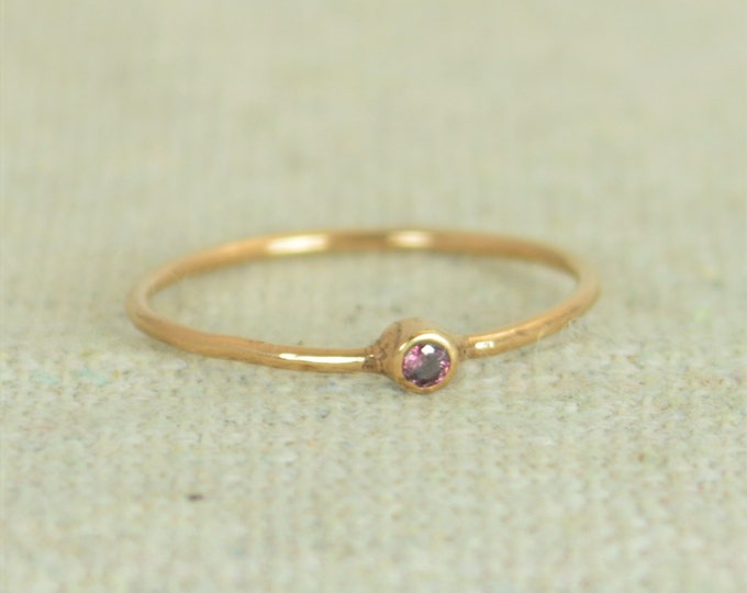 Tiny Alexandrite Ring, Rose Gold Filled Alexandrite Stacking Ring, Rose Gold Alexandrite Ring, Alexandrite Mothers Ring, June Birthstone