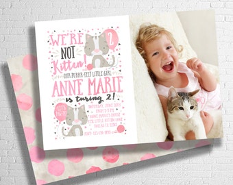 Kitten Birthday Invitation | Cat Birthday Invitation | Pet Birthday Invite | Kitty Birthday Invite | DIGITAL FILE ONLY