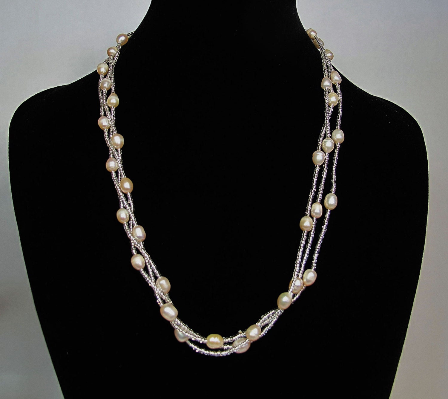 Freshwater Pearl Necklace Multi Strand Pearl Necklace 0044