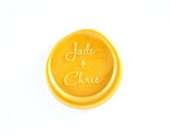 Custom Wax Seal Stamp with Free Glue Gun Wax - Couple Wax Seal - Name Wax Seal Stamp - Wedding Wax Seal