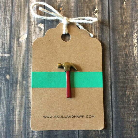 Carpenter Hammer Lapel Pin / Tie Tack Antique Bronze Tone