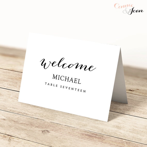 Name place card template printable name cards instant download