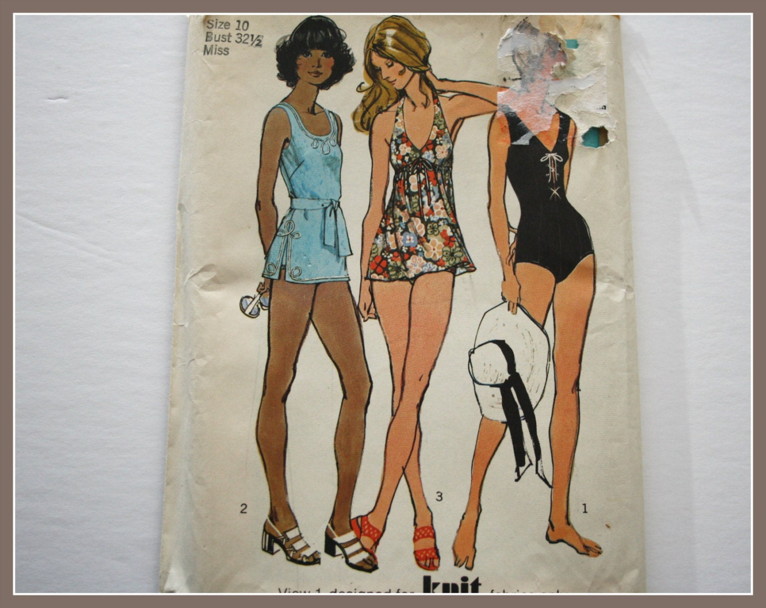 1970s Bathing Suit Sewing Pattern Women's Swimsuit