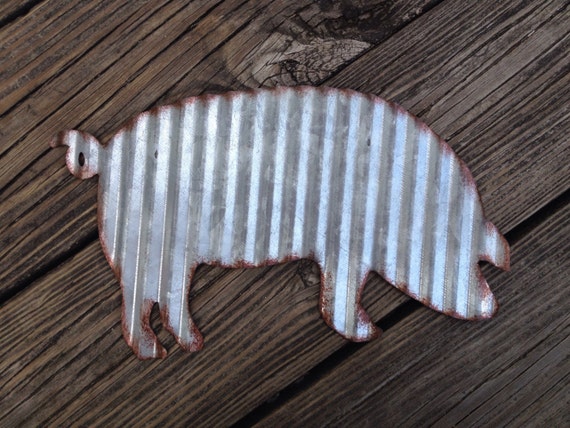 Galvanized Metal Pig Industrial Wall Decor Rustic Farmhouse Galvanized Metal Pig Industrial Wall Decor Rustic Farmhouse