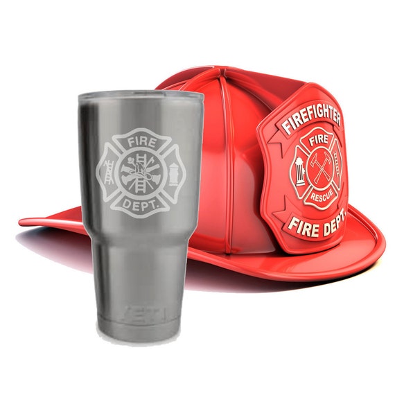 Engraved YETI 30 oz tumbler for Firefighter with by Kappstudio