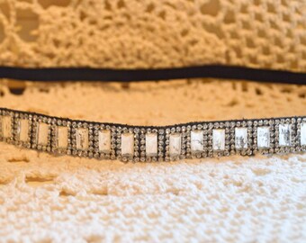 rhinestone headband, silver headband, women's headband, ladies headband, bridesmaid headband, wedding headband, elastic headband