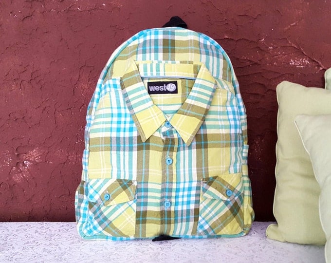 Vegan backpack, women backpack, unique backpack, eco backpack, cotton backpack, recycled backpack, laptop backpack, 80s backpack, school bag