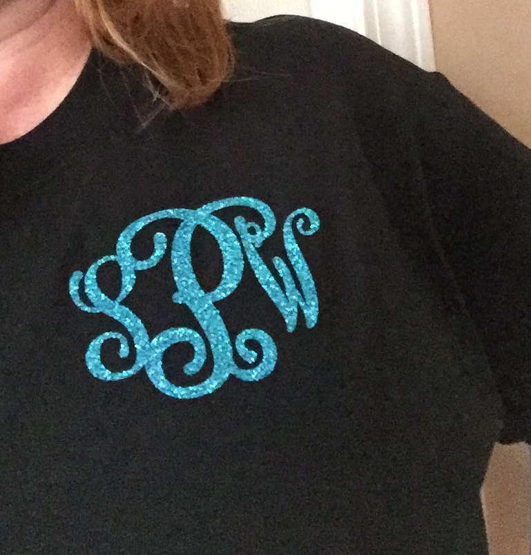 Monogrammed Tshirt Monogrammed Shirt Glitter Monogram