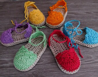 Crochet Pattern Baby Espadrille, Baby Sandals , Baby booties, Crochet Pattern Espadrille N.104