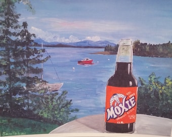 Hand Painted Moxie in Maine Acrylic Painting