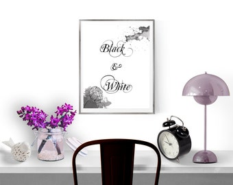 Black and white wall art, Wall art prints, Black and white print, Instant download printable art