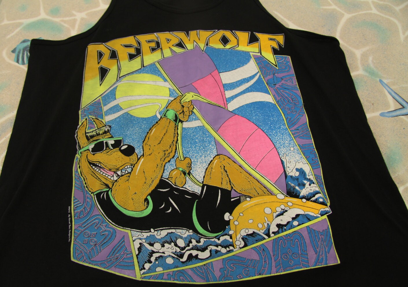 90s Beer Wolf Awesome Black Tank Coors Light Beer Wolf