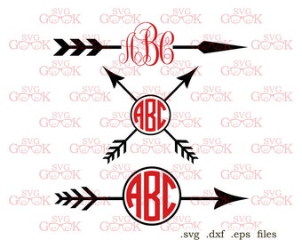 Arrow Monogram Frame SVG cut files, Arrow svg cut files for use with Silhouette, Cricut and other Vinyl Cutters, digital cut file