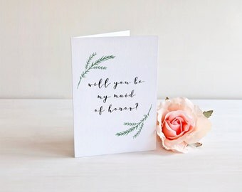 Maid of Honor Card - Will You Be My Maid of Honor - Bridal Party Invitation - Wedding Greeting Card - Maid of Honor Proposal - Stationery