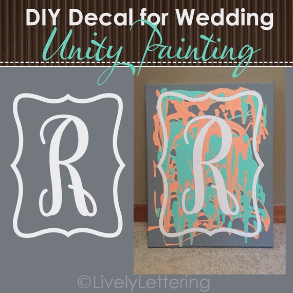 dripping paint canvas wedding unity vinyl lettet