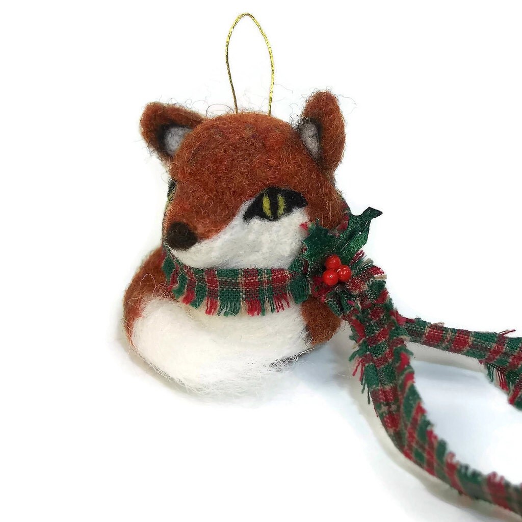 fox ornament christmas fox needle felted by lillianwinterfiber fox ornament christmas fox needle felted by lillianwinterfiber