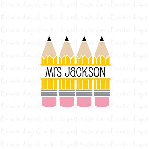 Download Pencil Monogram SVG Pencil Split Monogram SVG Files Pencil