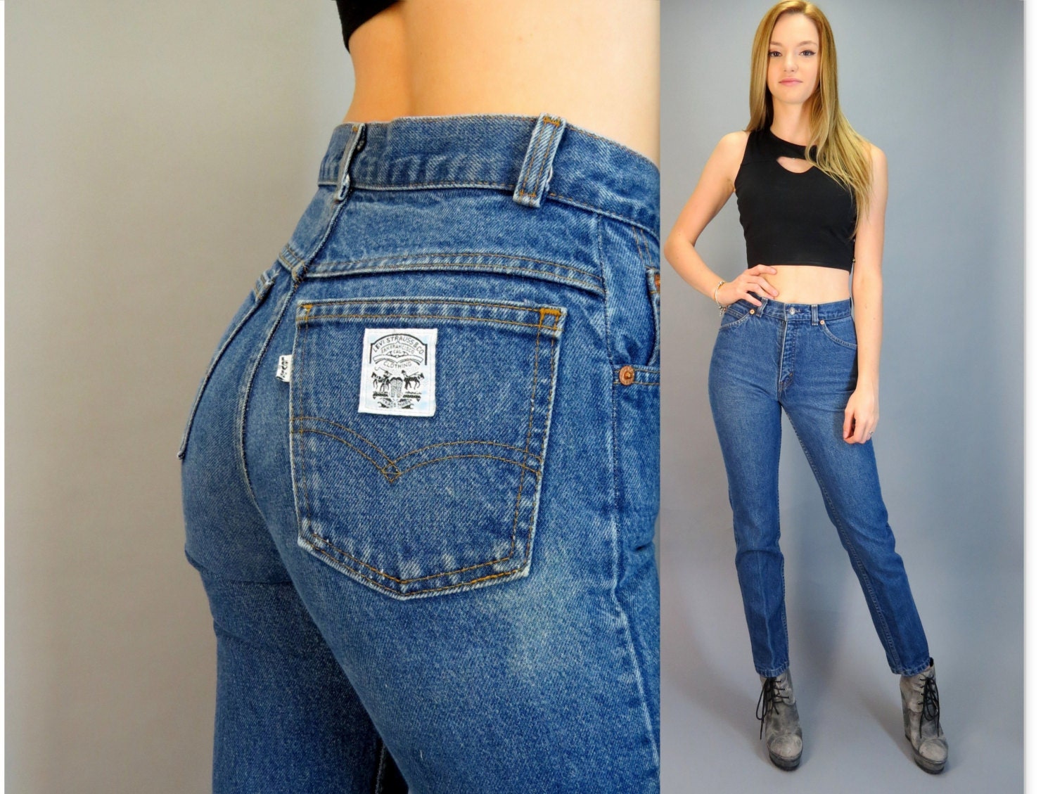 Vintage 80s Levi's White Tab Patch High Waisted Jeans