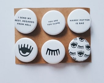 Tumblr Alternative Fashion Unique Evil Eye Quotes Bae Badges Pin Button Gift Turnt Rad Hipster Kawaii Meme