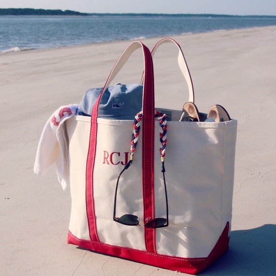 Monogrammed Boat Tote Personalized Large Canvas by LLMonograms