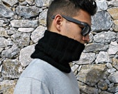 pure cashmere infinity loop scarf, unisex black cashmere neckwarmer, birthday gift for man, husband anniversary present, sportive wear pure cashmere infinity loop scarf, unisex black cashmere neckwarmer, birthday gift for man, husband anniversary present, sportive wear