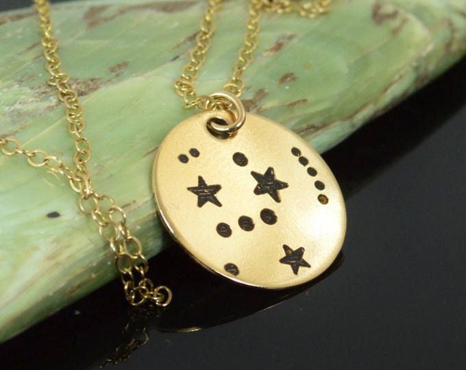 14k Gold Filled Orion Necklace, Gold Orion Necklace, Gold filled, Gold Constellation, Orion Jewelry, Zodiac Necklace, Star Pendant