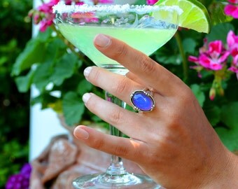 Mood Ring , Sterling Silver Mood Ring, Mood Stone Ring, Silver Mood Ring, Color Changing Ring, Cocktail Rings