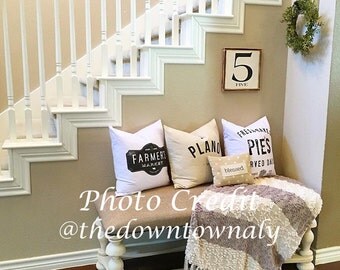 Number sign Painted Wood Sign | Gallery Wall Number | Home Decor Sign | Distressed Rustic Decor | Famhouse decor | Fixer Upper decor