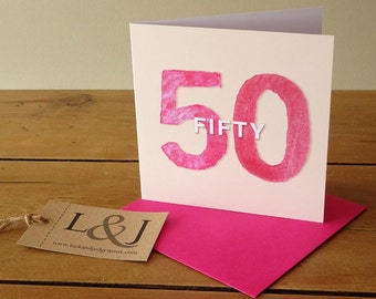 50th Birthday Card, Fiftieth Birthday, Fifty Birthday, 50th Card, 50th Birthday Gift, Fiftieth Card, 50th Birthday Party, 50th Birthday, 50