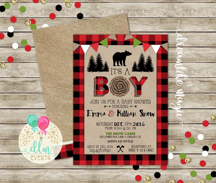 Lumberjack Baby Shower BABY BOY Shower by DreamlikeMagic on Etsy