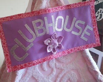 Teepee Sign, Teepee Accessory, Girl's Room Decor, Girl's Sign, Clubhouse Sign, Girls Clubhouse