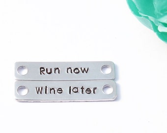 Running shoe tags - Run now wine later - Running tags - Half marathon - Athletic shoe tag
