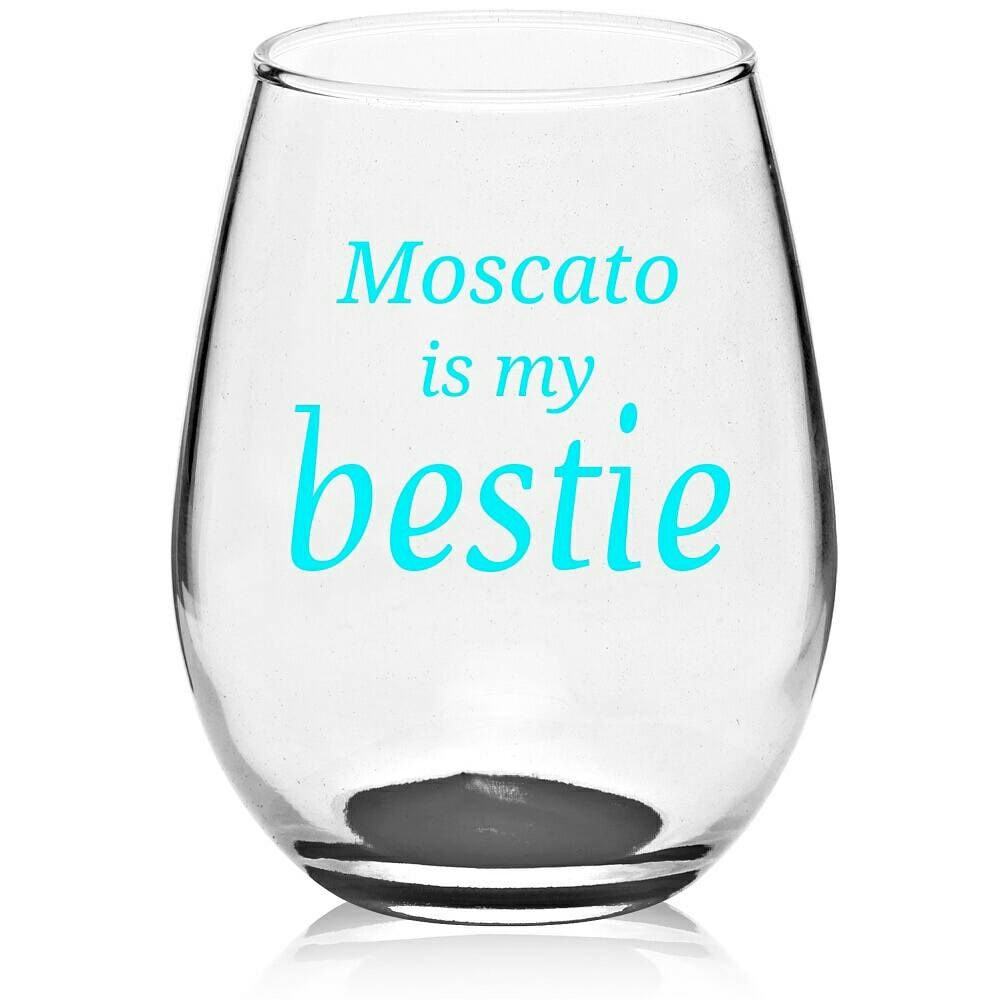 Moscato is my bestie stemless wine glass by DLSDESIGNS1 on Etsy