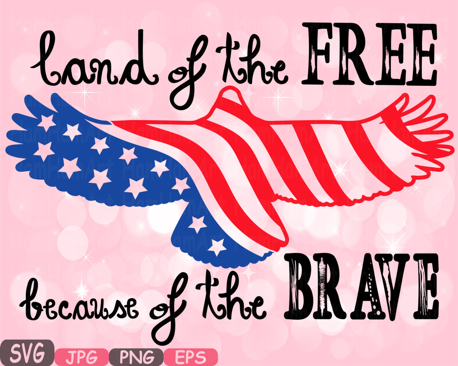 Download Land Of the Free Because Of the Brave Quote Silhouette SVG