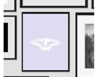 Butterfly Lavender, Printable, Wall Art, Artwork, Home Decor, Modern Print, Print Art, Nature Art, Color, Decorations, Digital Print