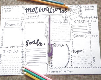 motivational journal printable planner agenda spirituality bullet journaling organizer notebook diary positivity download lasoffittadiste