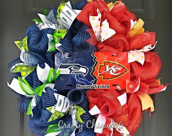 House Divided Wreath; NFL Teams; Any Team Available
