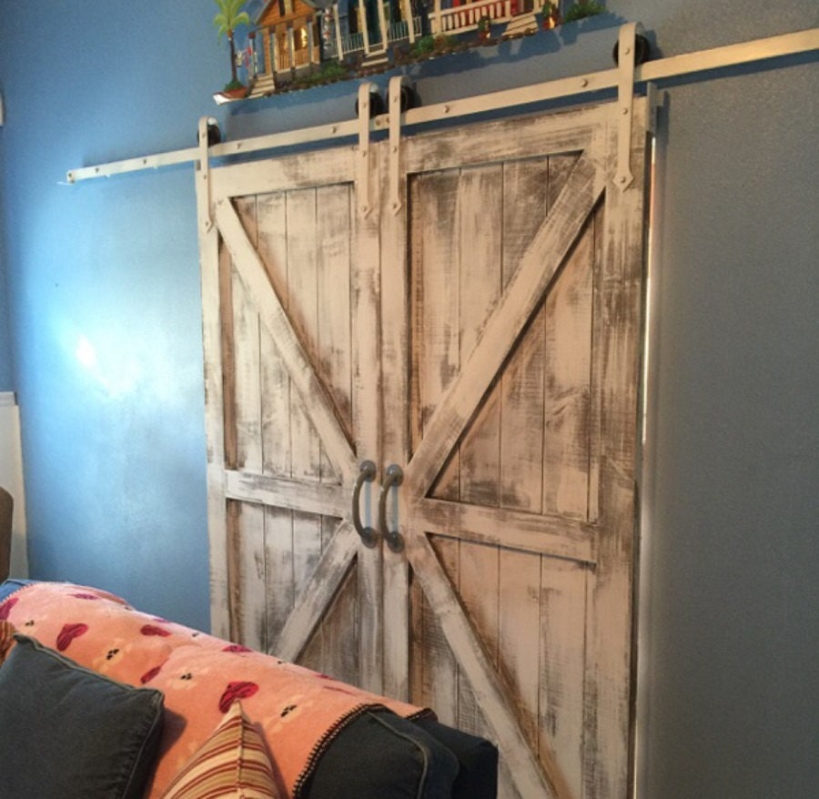  Double  Arrow Style Sliding Barn Door Hardware by BarnDoorStore