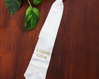 Embroidered First Communion Tie, First Communion Personalized Tie, Communion Tie