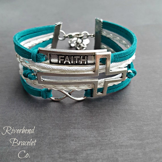 Faith Bracelet Cross Bracelet Infinity by RiverbendBraceletCo