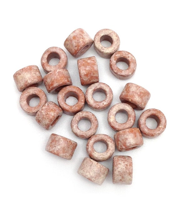 Keramik Zylinder rosa 6mm 20 Stück Keramikperlen