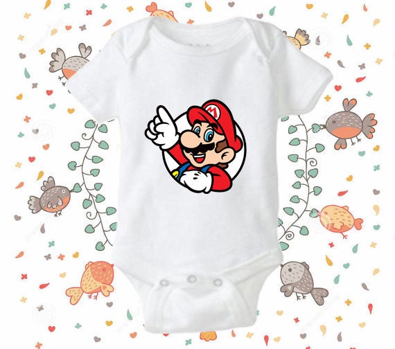 Items similar to Super Mario art onesie, Super Mario art bodysuit